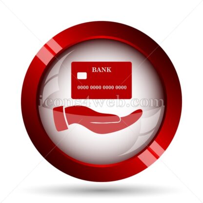 Hand holding credit card website icon. High quality web button. - Icons for website