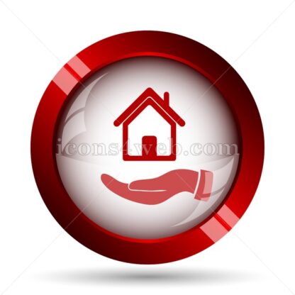 Hand holding house website icon. High quality web button. - Icons for website