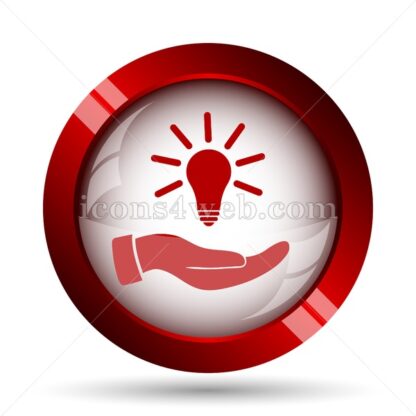 Hand holding lightbulb. Idea website icon. High quality web button. - Icons for website