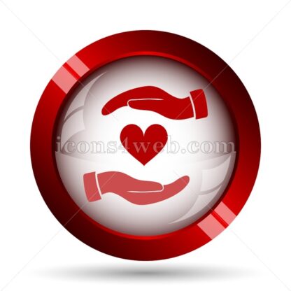 Hands holding heart website icon. High quality web button. - Icons for website