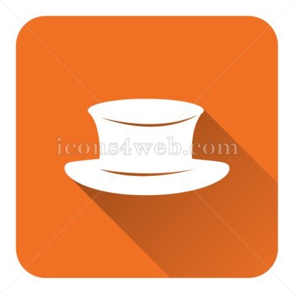 Hat flat icon with long shadow vector – button icon - Icons for website