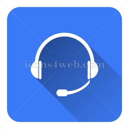 Headphones flat icon with long shadow vector – icon stock - Icons for website
