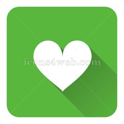Heart flat icon with long shadow vector – web icon - Icons for website