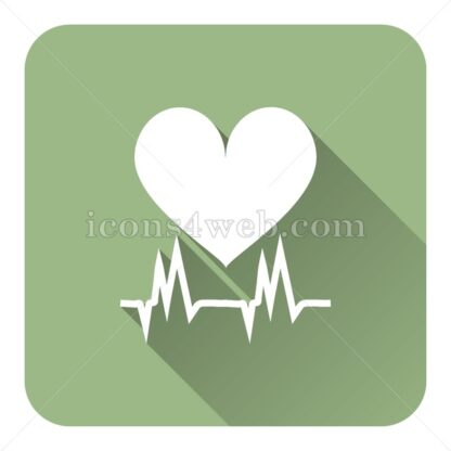 Heartbeat flat icon with long shadow vector – website icon - Icons for website