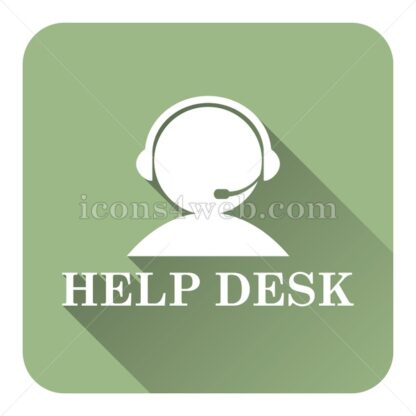 Helpdesk flat icon with long shadow vector – webpage icon - Icons for website