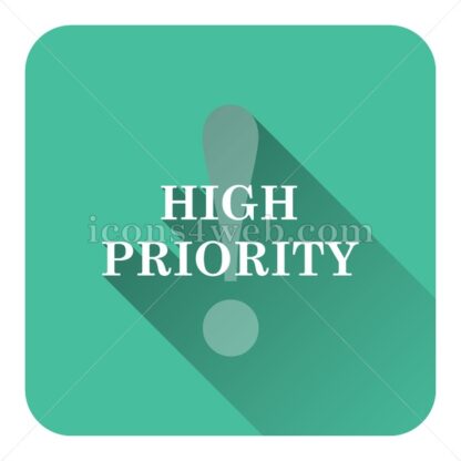 High Priority flat icon with long shadow vector – flat button - Icons for website
