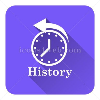 History flat icon with long shadow vector – internet icon - Icons for website