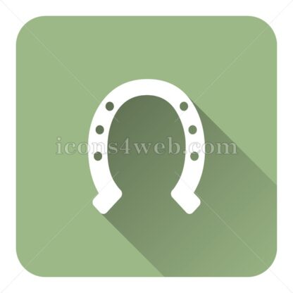 Horseshoe flat icon with long shadow vector – website button - Icons for website
