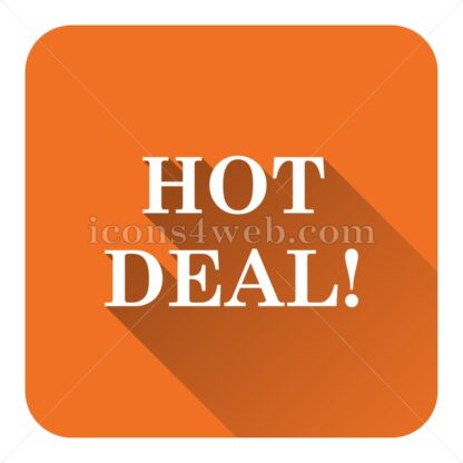 Hot deal flat icon with long shadow vector – web design icon - Icons for website