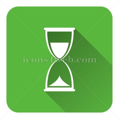 Hourglass flat icon with long shadow vector – web page icon - Icons for website