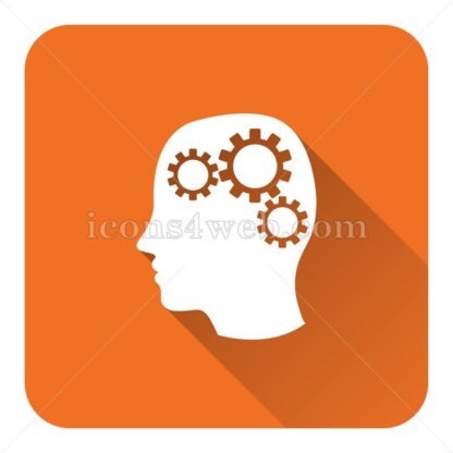 Human intelligence concept flat icon with long shadow vector – stock icon - Icons for website