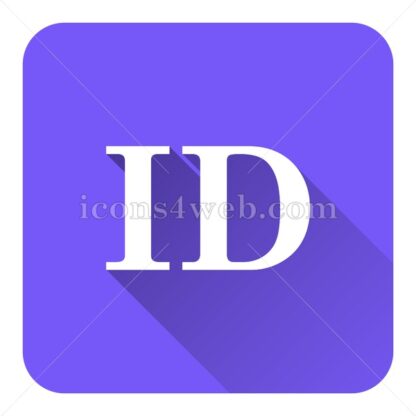 ID flat icon with long shadow vector – webpage icon - Icons for website