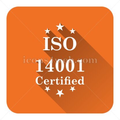 ISO 14001 flat icon with long shadow vector – web icon - Icons for website