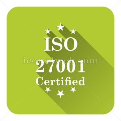 ISO 27001 flat icon with long shadow vector – web icon - Icons for website