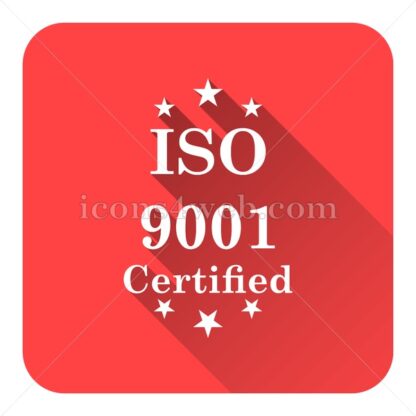 ISO 9001 flat icon with long shadow vector – web icon - Icons for website