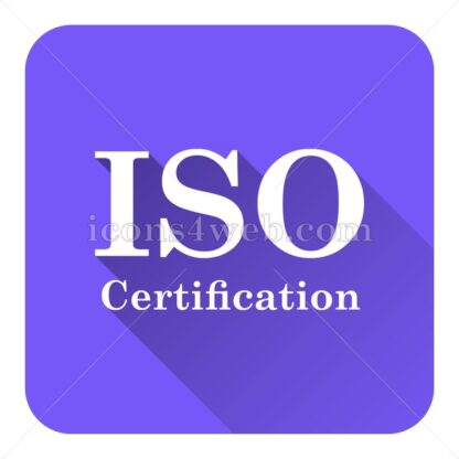 ISO certification flat icon with long shadow vector – stock icon - Icons for website