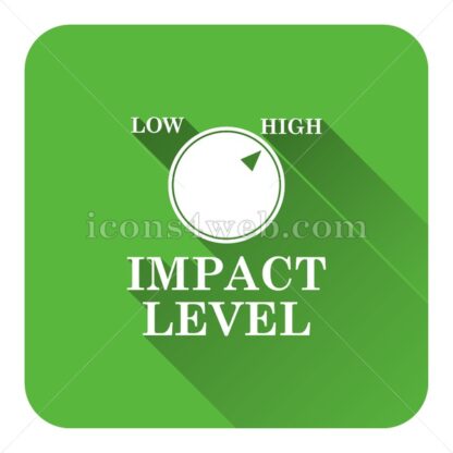Impact level flat icon with long shadow vector – flat button - Icons for website
