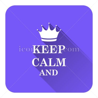 Keep calm flat icon with long shadow vector – vector button - Icons for website