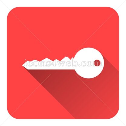 Key flat icon with long shadow vector – web page icon - Icons for website