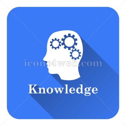 Knowledge flat icon with long shadow vector – graphic design icon - Icons for website