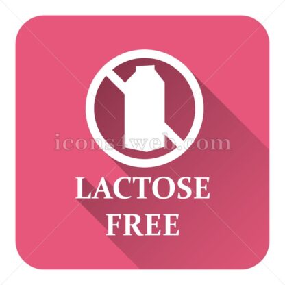 Lactose free flat icon with long shadow vector – website button - Icons for website