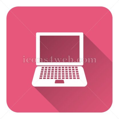 Laptop flat icon with long shadow vector – web page icon - Icons for website