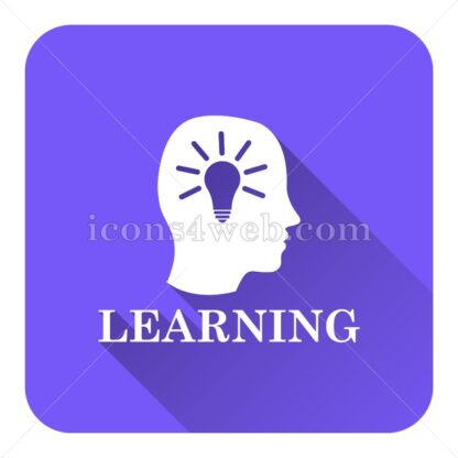 Learning flat icon with long shadow vector – icon website - Icons for website