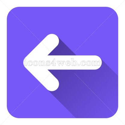 Left arrow flat icon with long shadow vector – icon for website - Icons for website