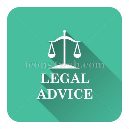 Legal advice flat icon with long shadow vector – web button - Icons for website