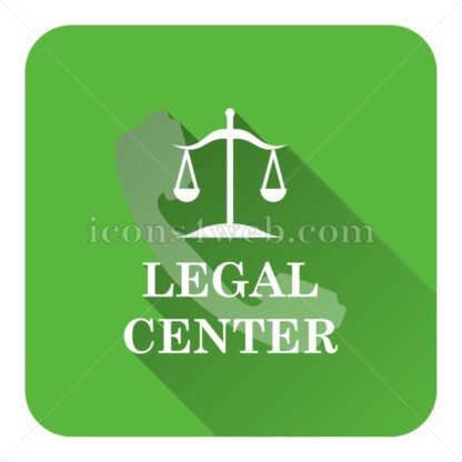 Legal center flat icon with long shadow vector – internet icon - Icons for website