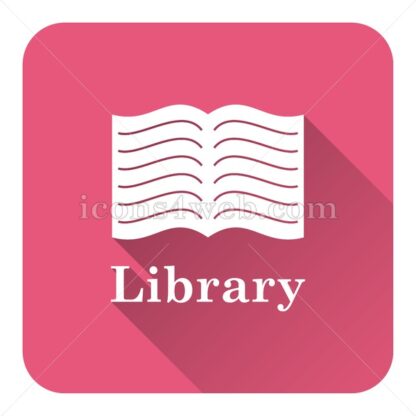 Library flat icon with long shadow vector – button icon - Icons for website