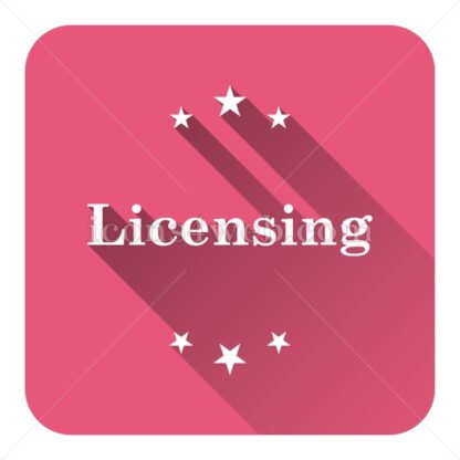Licensing flat icon with long shadow vector – internet icon - Icons for website