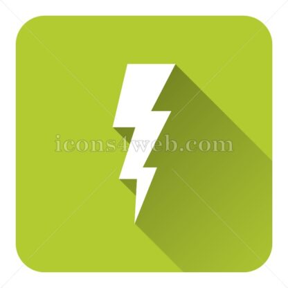 Lightning flat icon with long shadow vector – webpage icon - Icons for website