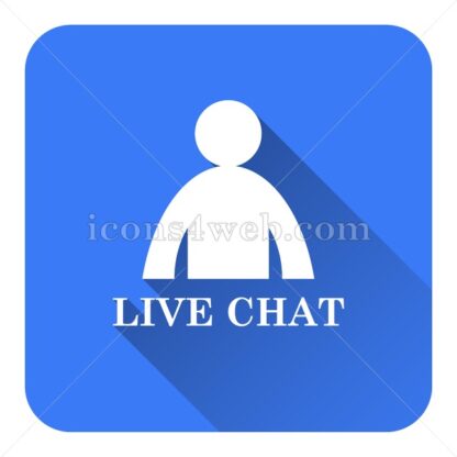 Live chat flat icon with long shadow vector – icon stock - Icons for website