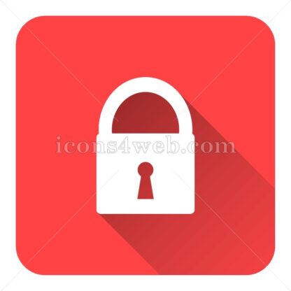Lock flat icon with long shadow vector – webpage icon - Icons for website