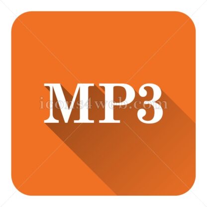 MP3 flat icon with long shadow vector – icons for website - Icons for website