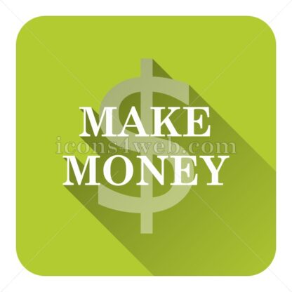 Make money flat icon with long shadow vector – royalty free icon - Icons for website