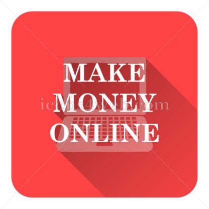 Make money online flat icon with long shadow vector – graphic design icon - Icons for website