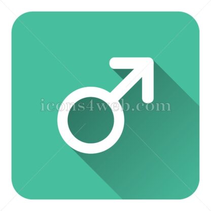 Male sign flat icon with long shadow vector – icons for website - Icons for website