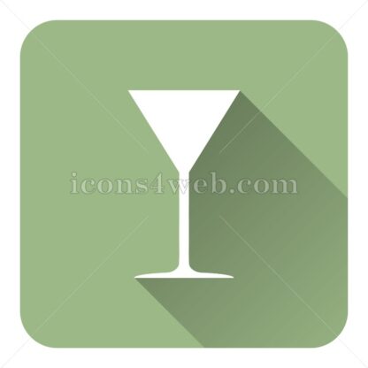 Martini glass flat icon with long shadow vector – icon for website - Icons for website