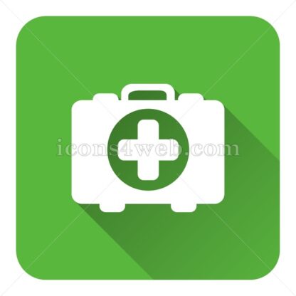 Medical bag flat icon with long shadow vector – royalty free icon - Icons for website
