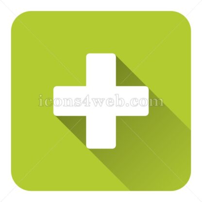 Medical cross flat icon with long shadow vector – icons for website - Icons for website