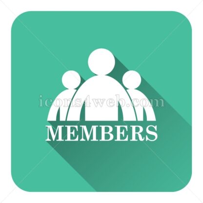 Members flat icon with long shadow vector – icon stock - Icons for website