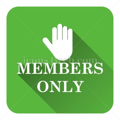 Members only flat icon with long shadow vector – web design icon - Icons for website