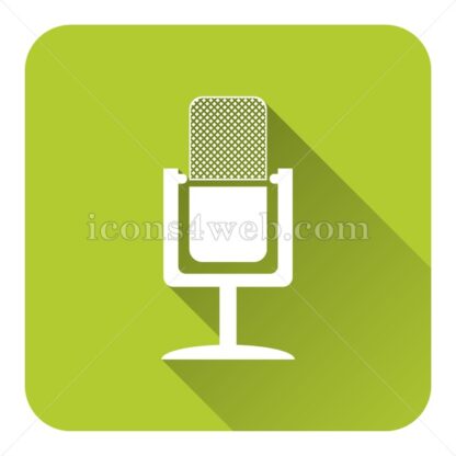 Microphone flat icon with long shadow vector – webpage icon - Icons for website