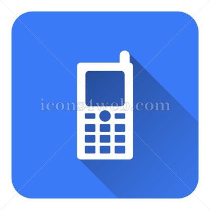 Mobile phone flat icon with long shadow vector – web button - Icons for website