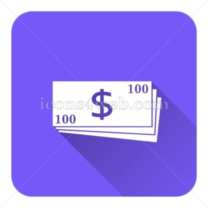 Money flat icon with long shadow vector – web icon - Icons for website