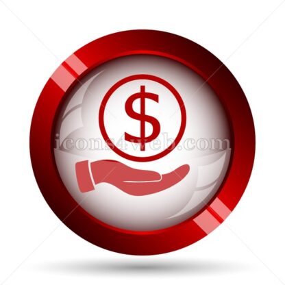 Money in hand website icon. High quality web button. - Icons for website