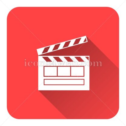 Movie flat icon with long shadow vector – web button - Icons for website