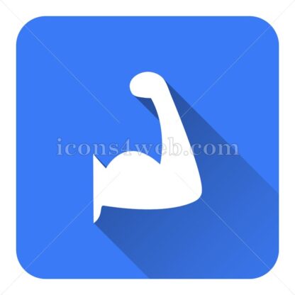 Muscle flat icon with long shadow vector – website button - Icons for website
